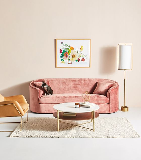 Anthropologie deals velvet sofa