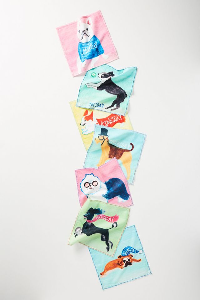 Dogs of the Week Dishcloths, Set of 7 #1