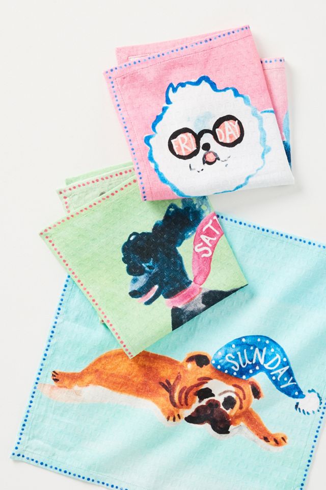 Dogs of the Week Dishcloths, Set of 7