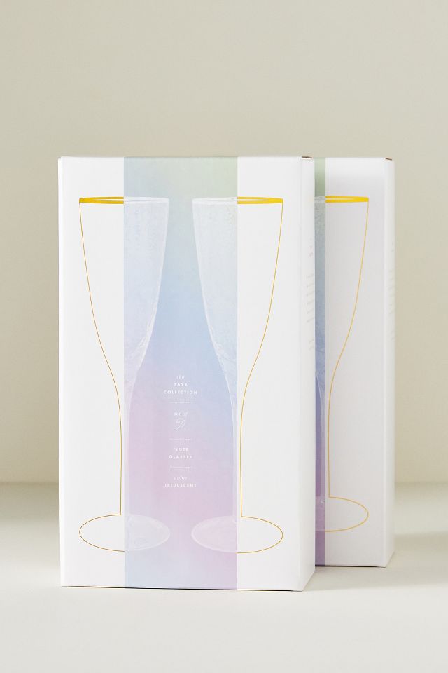 Zaza Lustered Flutes, Set of 4 #6