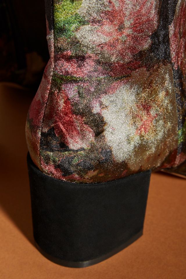 Anthropologie Printed Velvet Ankle Boots #2