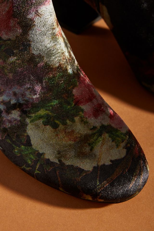 Anthropologie Printed Velvet Ankle Boots #3