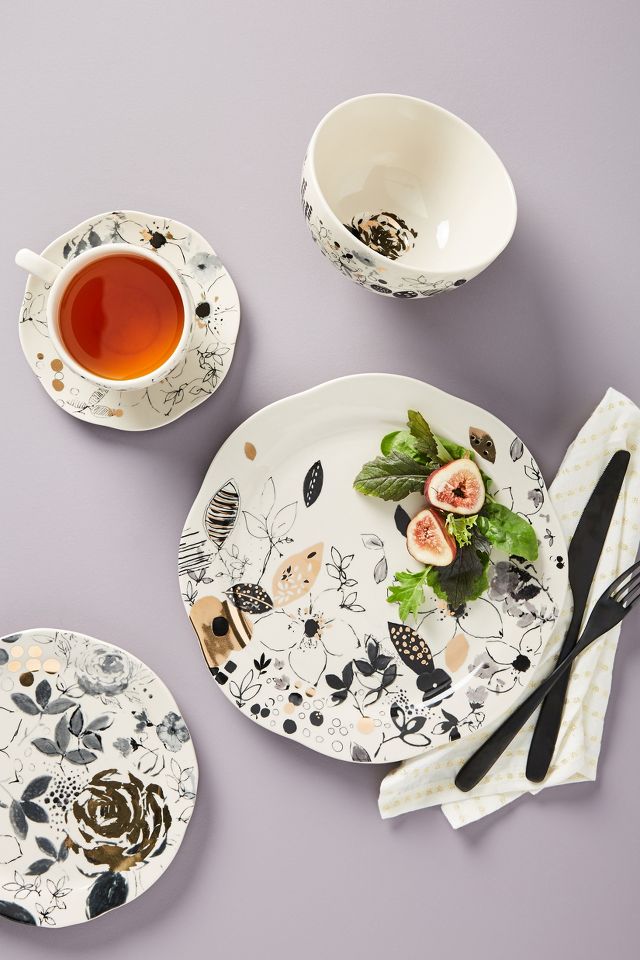 Lauren Wan Floral Vine Dinner Plates, Set of 4