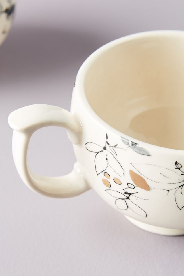 Lauren Wan Floral Vine Cups, Set of 4 | AnthroHome