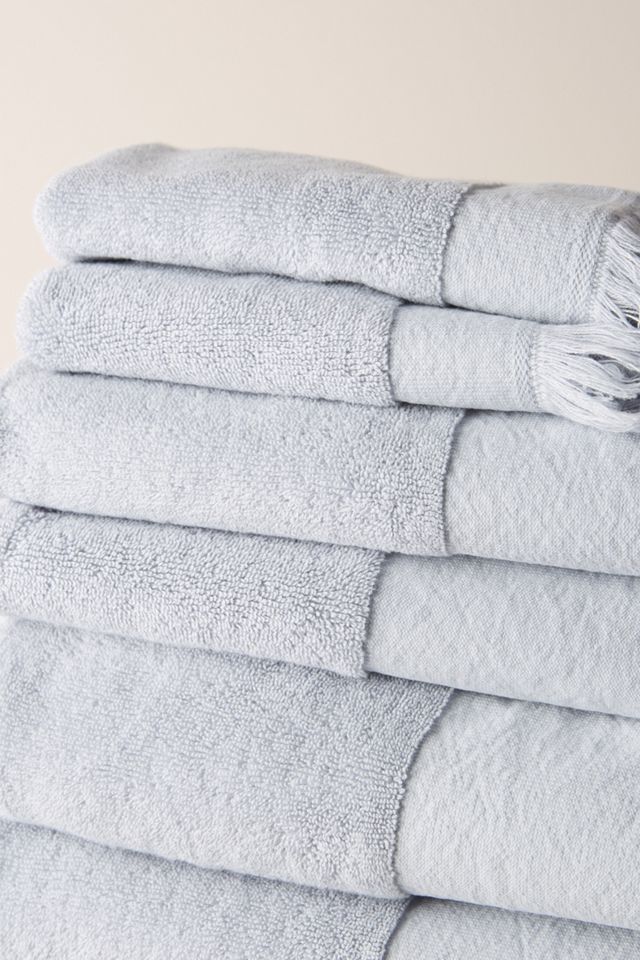 Blocked Border Bathroom Towels, Set of 6 #2