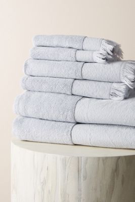 Blocked Border Bathroom Towels, Set of 6