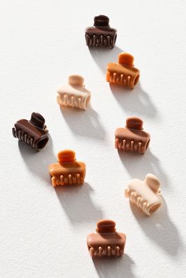 Kitsch Rosewood Mini Cloud Claw Clips, Set of 8