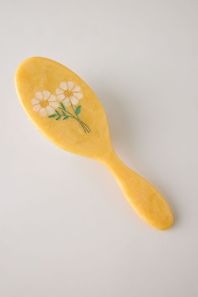 Brosse à cheveux marguerite peinte à la main en acétate Solar Eclipse #1
