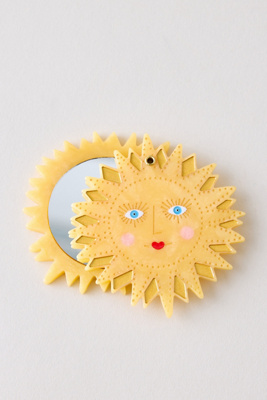 Solar Eclipse Handpainted Celestial Sun Compact Mirror | Anthropologie UK