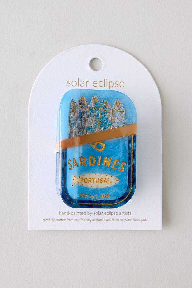 Solar Eclipse Handpainted Sardines Hair Claw Clip #3