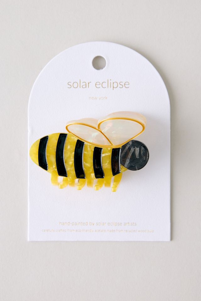 Pinza de Cabello de Garra con Abeja Pintada a Mano Solar Eclipse #3