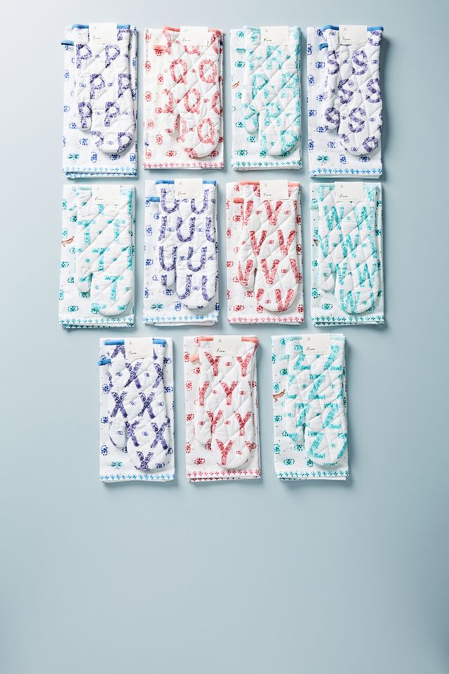 Monogram Dish Towel + Oven Mitt Set #5
