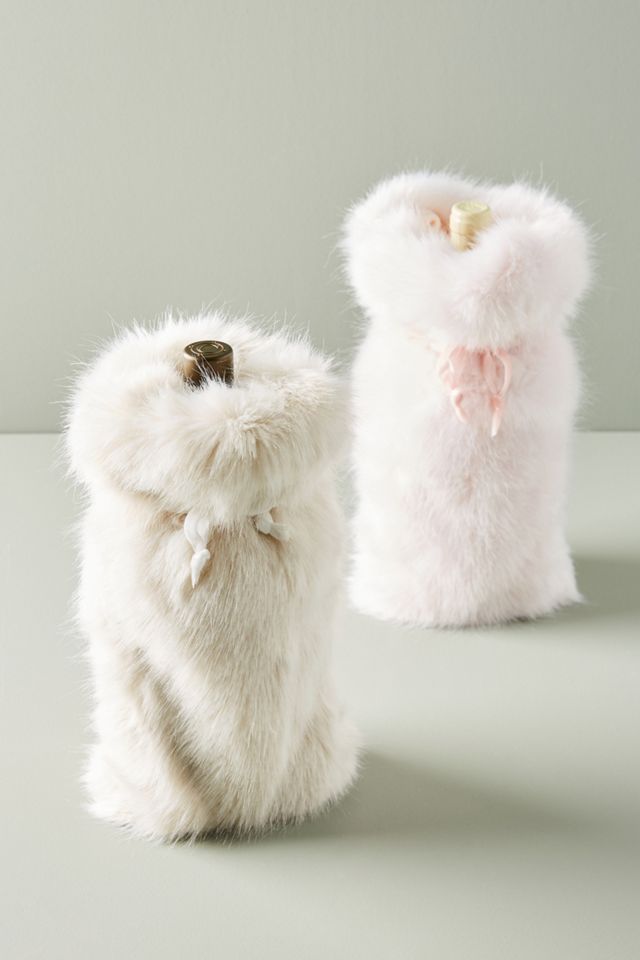 Faux Fur Wine Tote #1