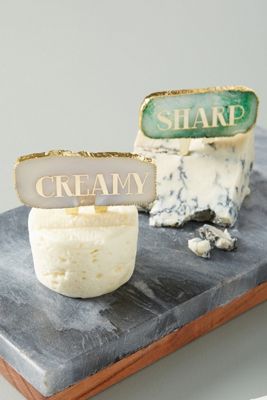 Agate Cheese Markers, Set of 4