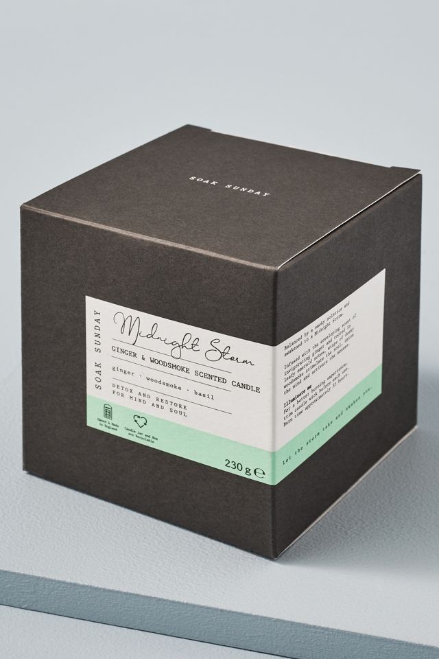 Soak Sunday Midnight Storm Candle Anthropologie UK