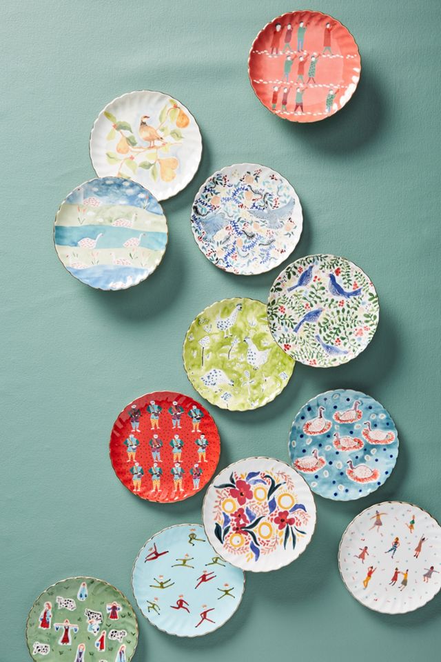 Twelve Days of Christmas Canape Plates, Set of 12 #2