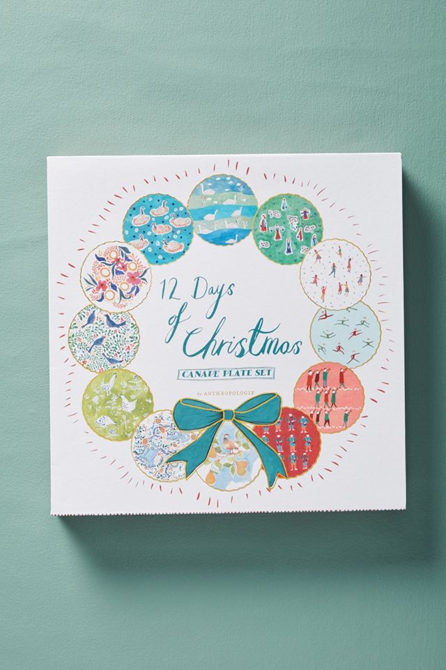 Twelve Days of Christmas Canape Plates, Set of 12