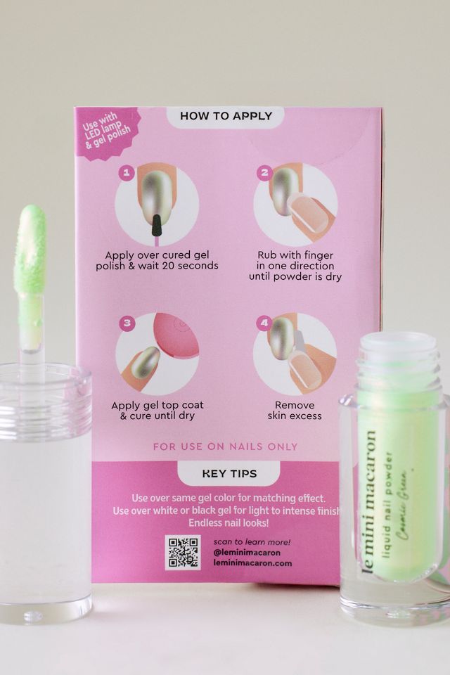 Le Mini Macaron Cosmic Green Liquid Nail Powder #2