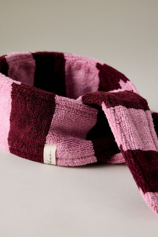 TBCo Burgundy Stripe Terry Cotton Hair Tie #1