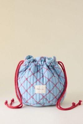 TBCo Cotton Blue Lattice Wash Bag