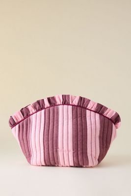 TBCo Cotton Stripe Ruffle Wash Bag