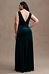 Jenny Yoo Logan Deep-V Velvet Column Gown #5