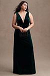 Jenny Yoo Logan Deep-V Velvet Column Gown #3