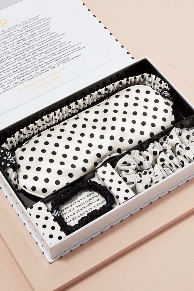 Slip Polka Dot Silk Sleep Mask and Scrunchies Posie Contour Sleep Mask – Slip main image 3