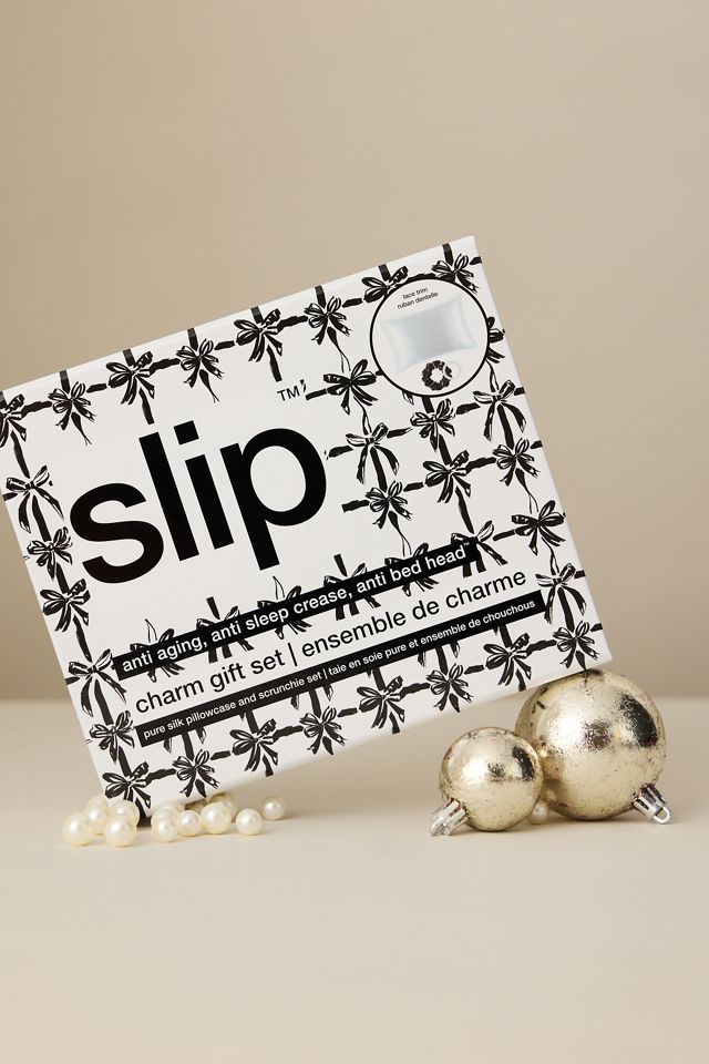 Set de Regalo Slip Funda de Almohada de Seda Queen y Coletero