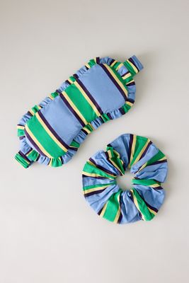 Ensemble cadeau masque de sommeil et chouchou à rayures bijoux en coton Chelsea Peers