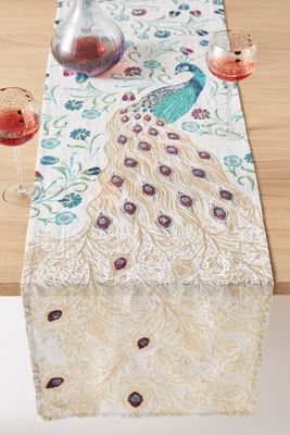 Josie Shenoy Peacock Table Runner