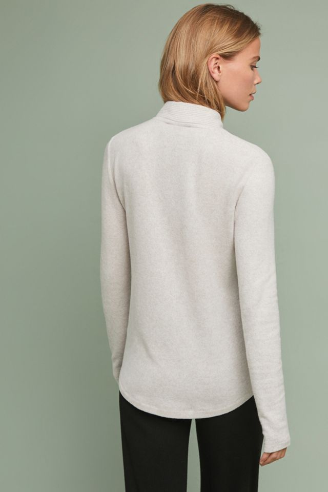 Buttoned Brushed Fleece Pullover #1