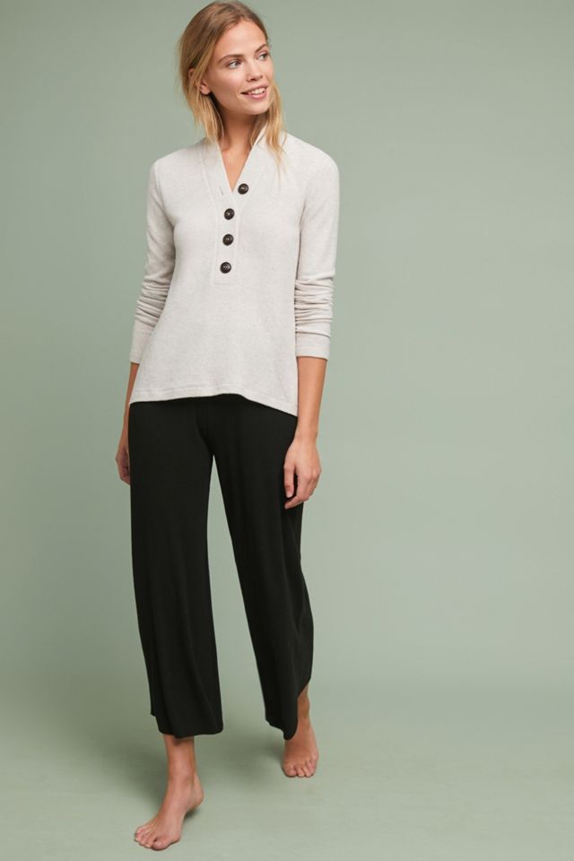 Buttoned Brushed Fleece Pullover #2
