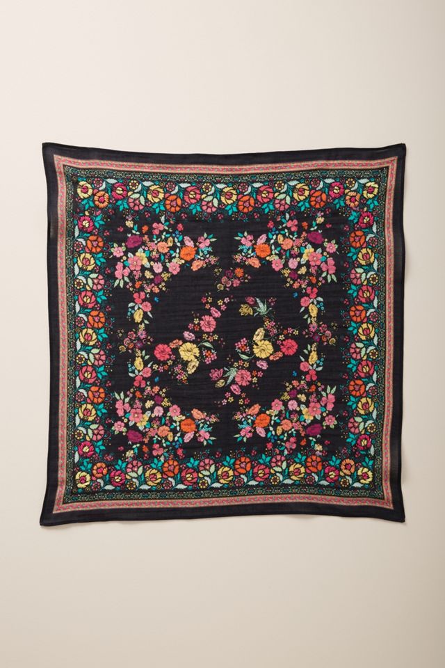 Foulard Fichu Brodé Jardinier #3