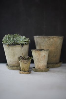 Terrain Earth Fired Clay Herb Pot + Saucer Set In Black