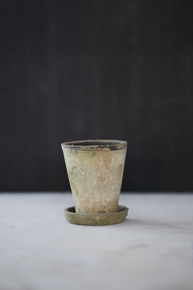 Earth Fired Clay Herb Pot + Saucer Set #3