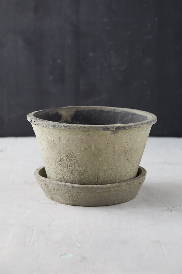 Earth Fired Clay Thin Rim Pot + Saucer Set #1