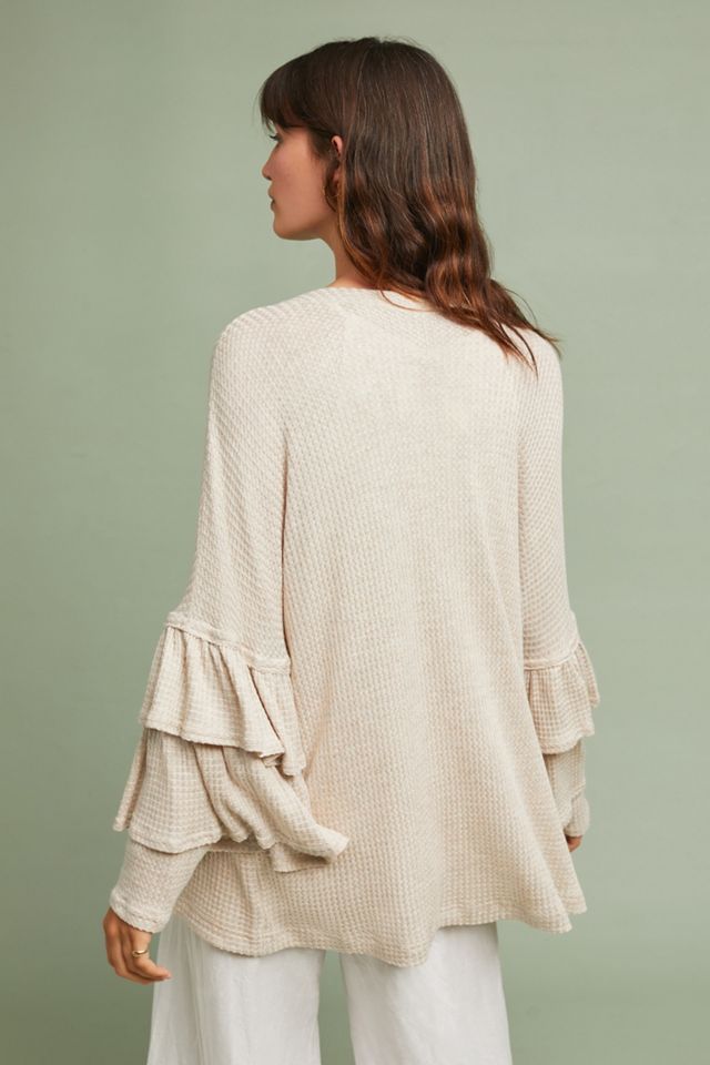Ruffled Waffle Cardigan #1