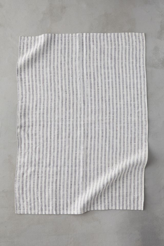 Small Bath Towels 38x24 Light Gray Striped Tea 