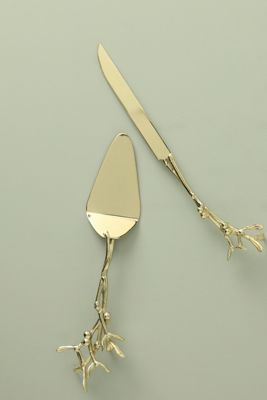 Kasia Wisniewski Gilded Branch Cake Serving Set
