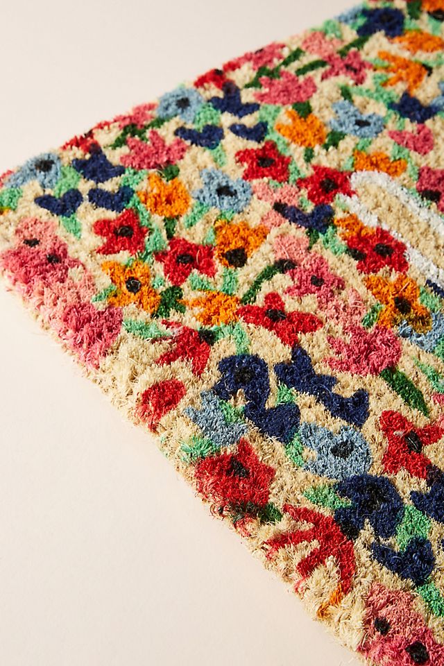 Floral Greeting Estate-Sized Doormat | Anthropologie