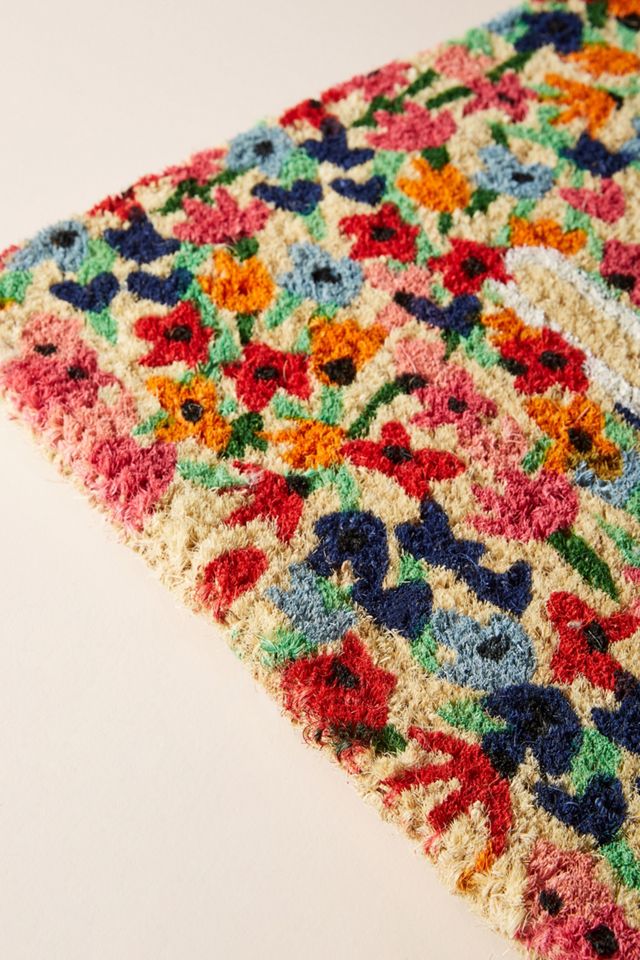 Floral Greeting Estate-Sized Doormat #1