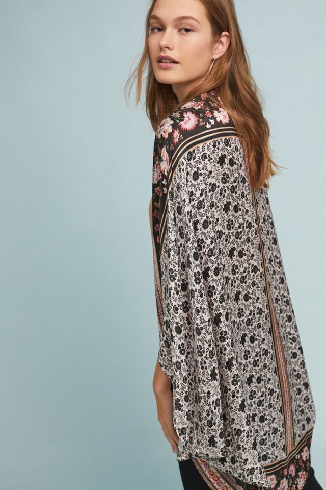 Mirrored Floral Silk Kimono #1