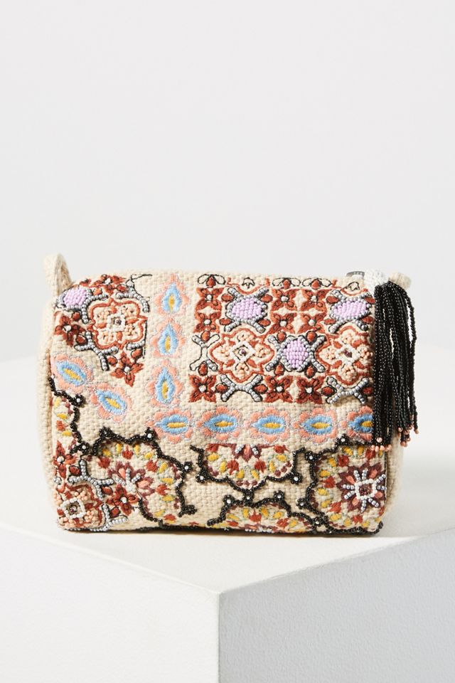 Floral Embroidered Cosmetic Case #1