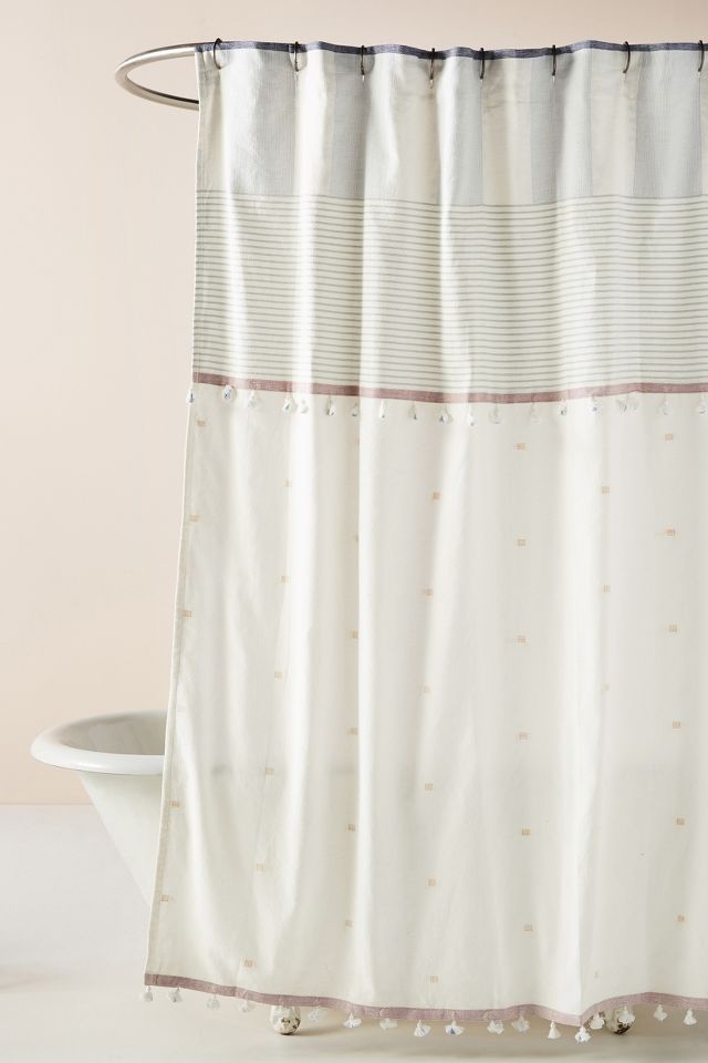 Tasselled Rayas Shower Curtain | Anthropologie UK