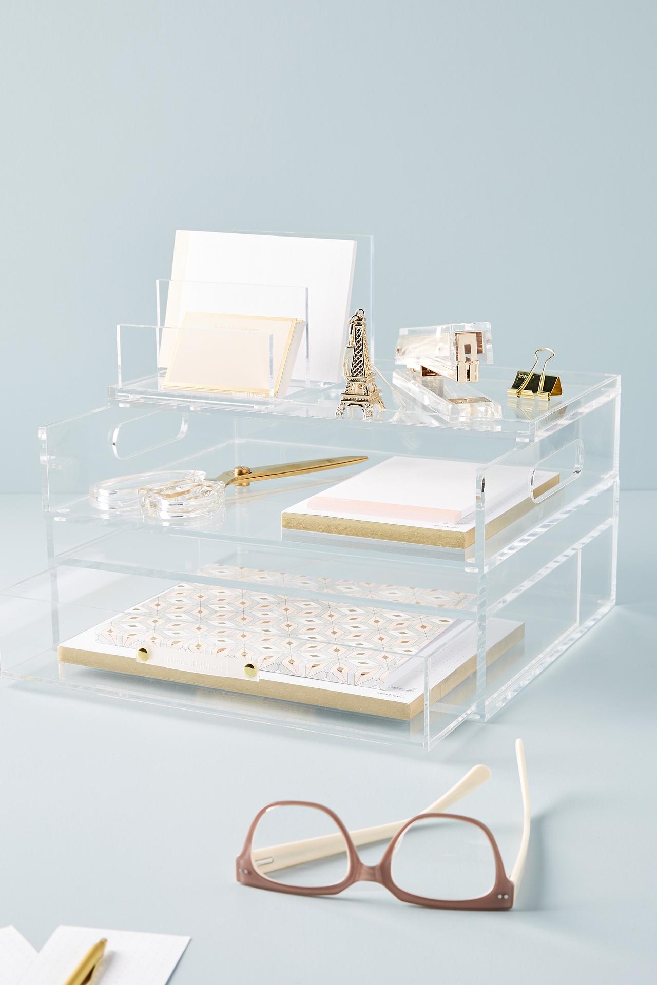 Acrylic Bloc Collection Desk Storage