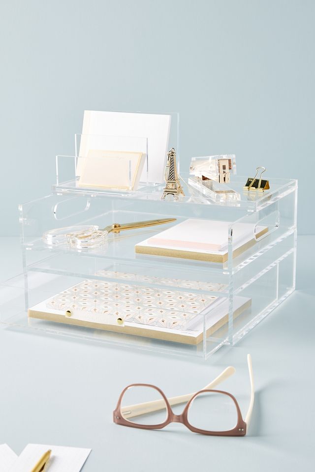 Acrylic Desk Organizer for Office Supplies and Desk Accessories, 12.5