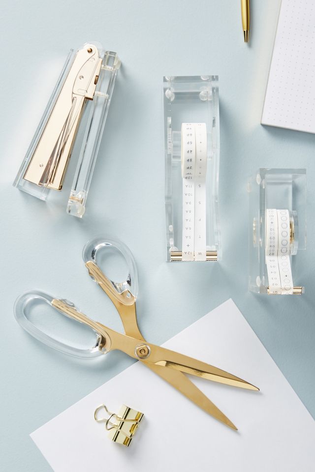 Gold Scissors for Desk Aesthetic Desk Decor Office Scissors Clear Cute