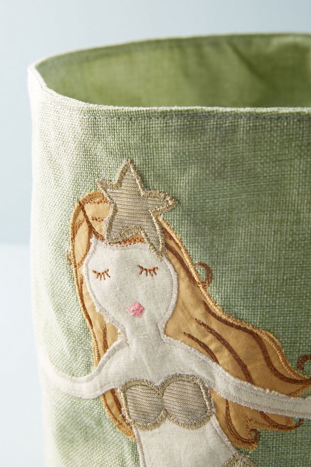 Embroidered Mermaid Mini Toy Bin #2