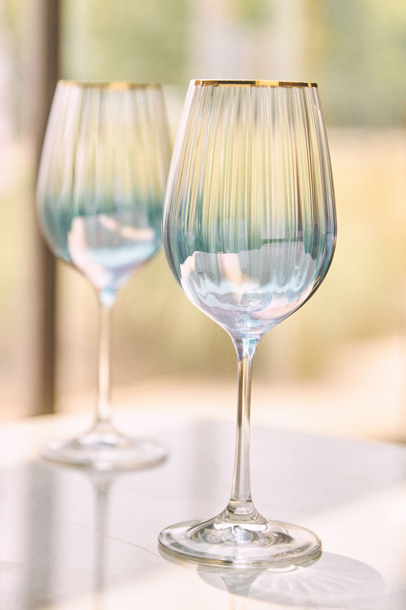 Waterfall Wine Glasses, Set of 4 - BLUE, Set Of 4